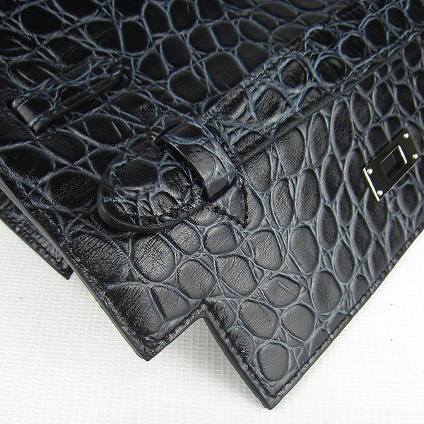 AAA Hermes Kelly 22 CM France Python Leather Handbag Black H008 On Sale